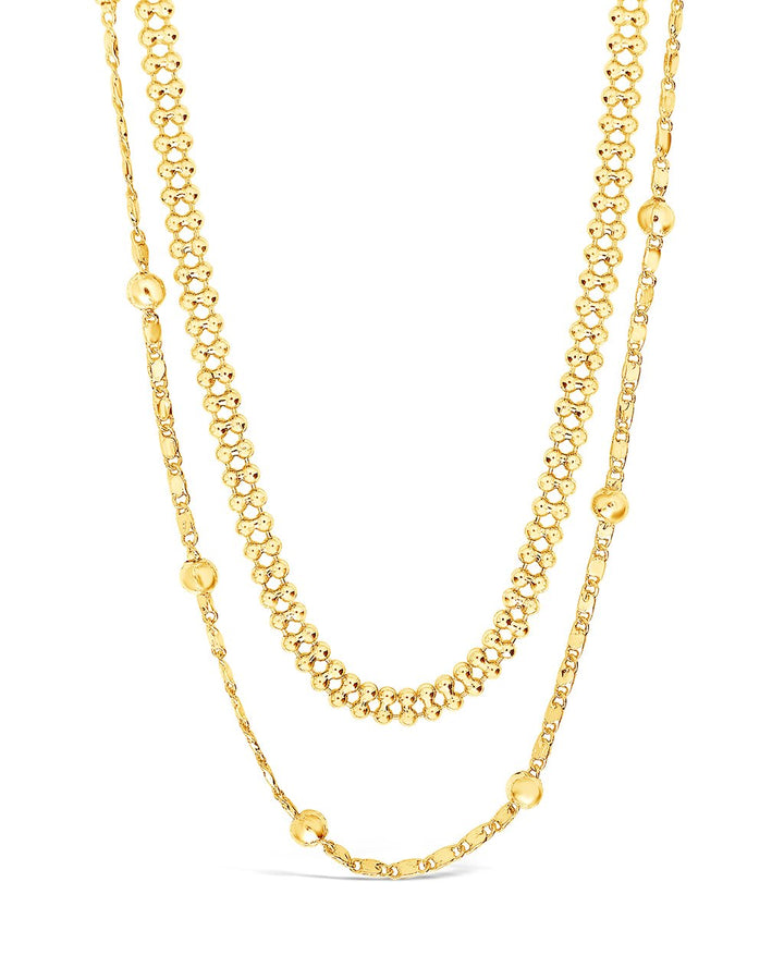 Layered Beaded Chain Necklace