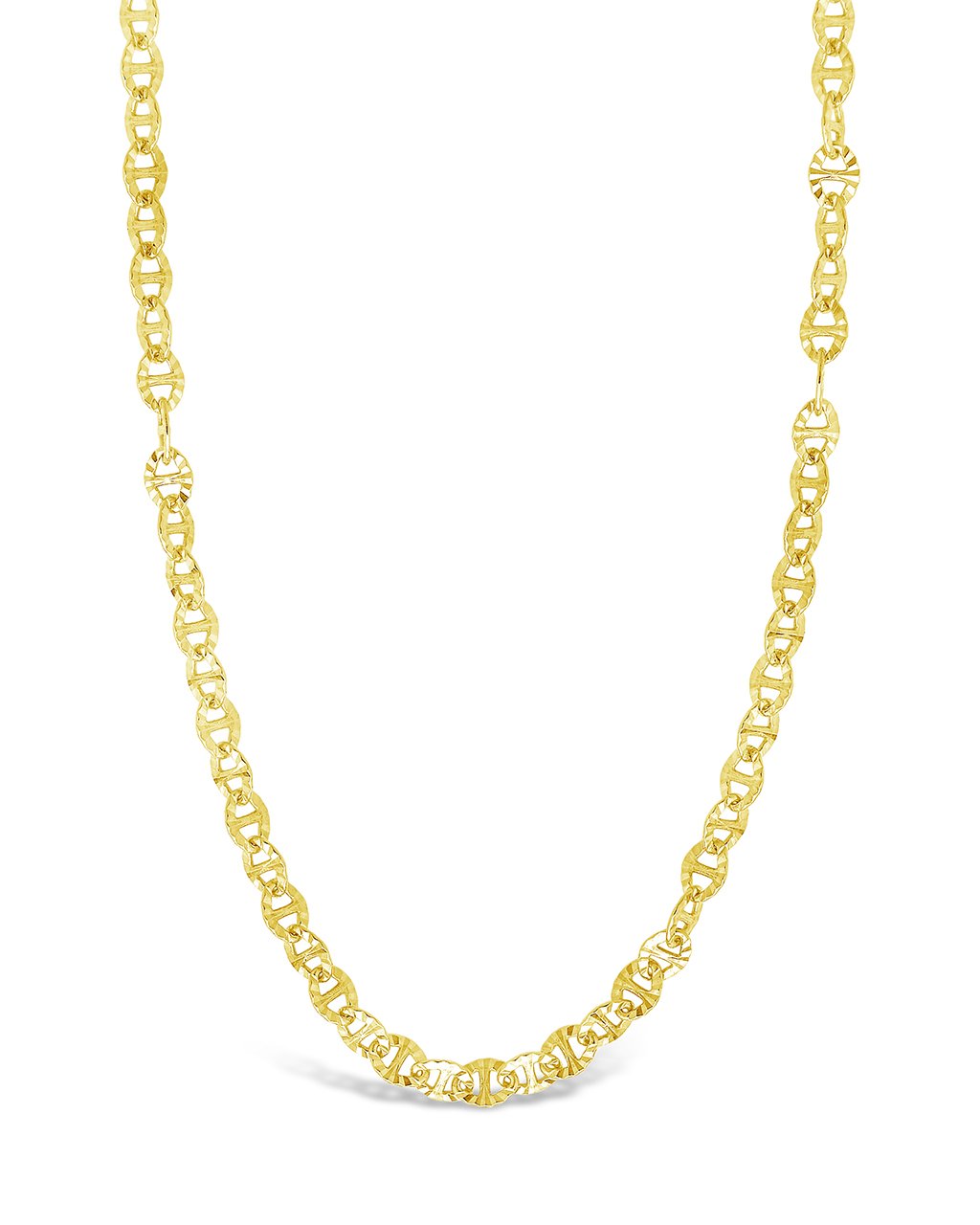 Sterling Silver Textured Anchor Chain Necklace Necklace Sterling Forever Gold 