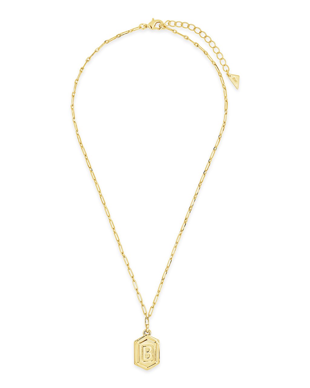 Hexagon Tag Initial Necklace Necklace Sterling Forever 