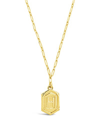 Hexagon Tag Initial Necklace Necklace Sterling Forever Gold H 
