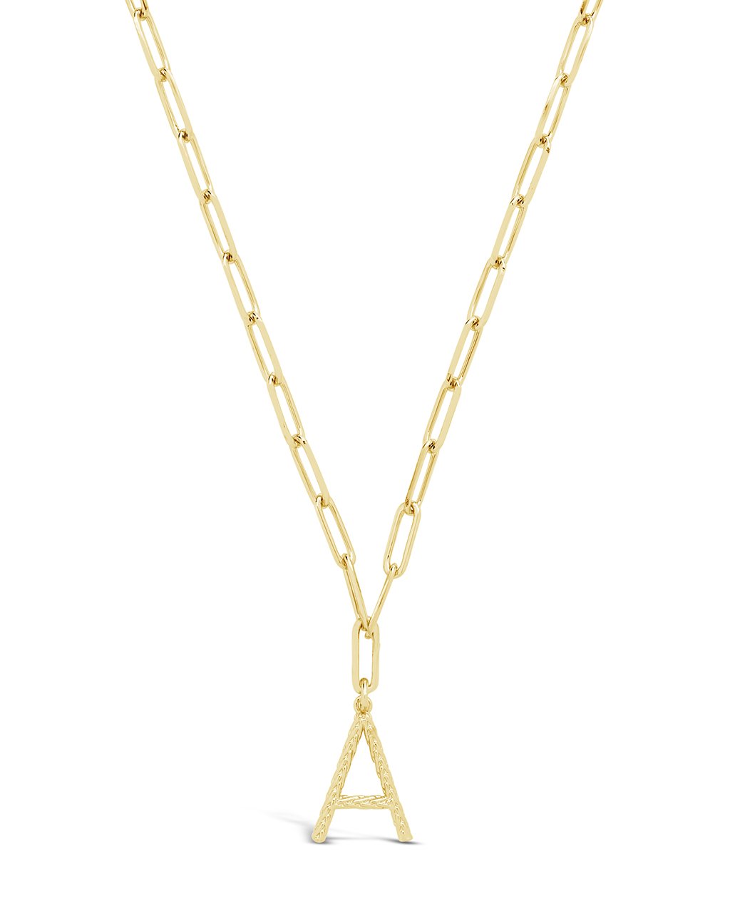 Braided Initial Pendant Necklace Necklace Sterling Forever Gold A 