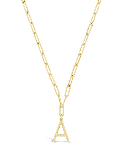 Braided Initial Pendant Necklace Necklace Sterling Forever Gold A 