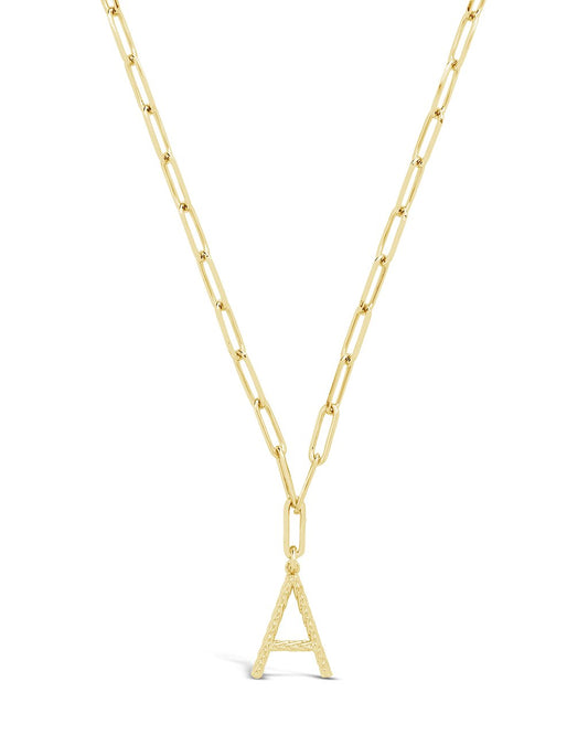 Braided Initial Pendant Necklace Necklace Sterling Forever Gold A 