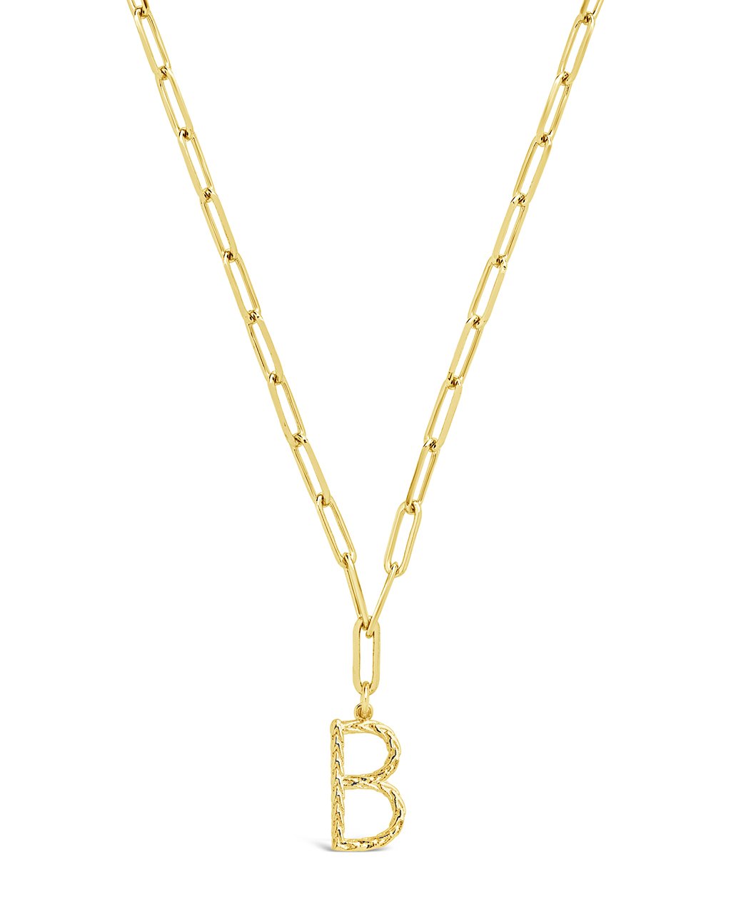 Braided Initial Pendant Necklace Necklace Sterling Forever Gold B 