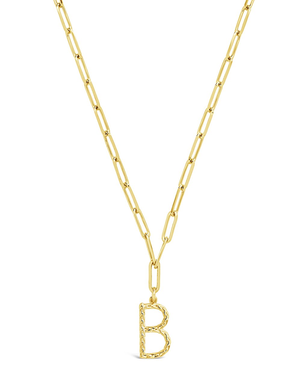 Braided Initial Pendant Necklace Necklace Sterling Forever Gold B 