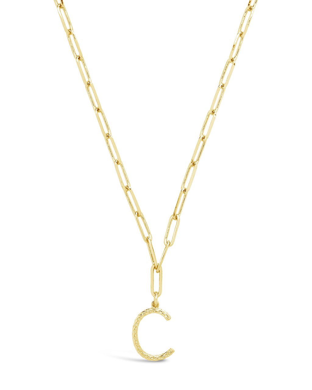 Braided Initial Pendant Necklace Necklace Sterling Forever Gold C 