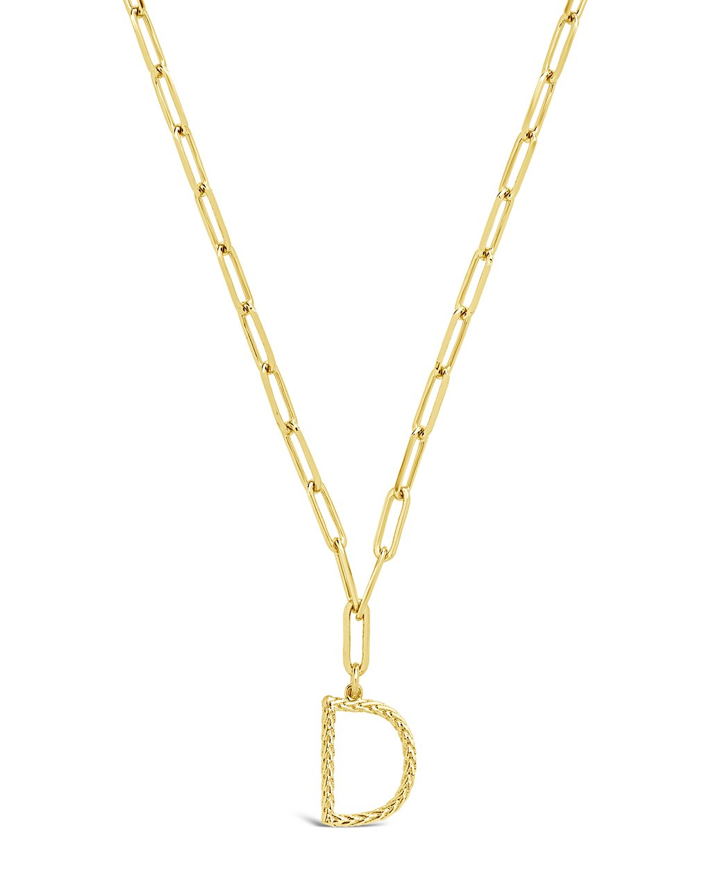 Braided Initial Pendant Necklace Necklace Sterling Forever Gold D 