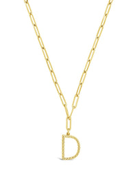 Braided Initial Pendant Necklace Necklace Sterling Forever Gold D 