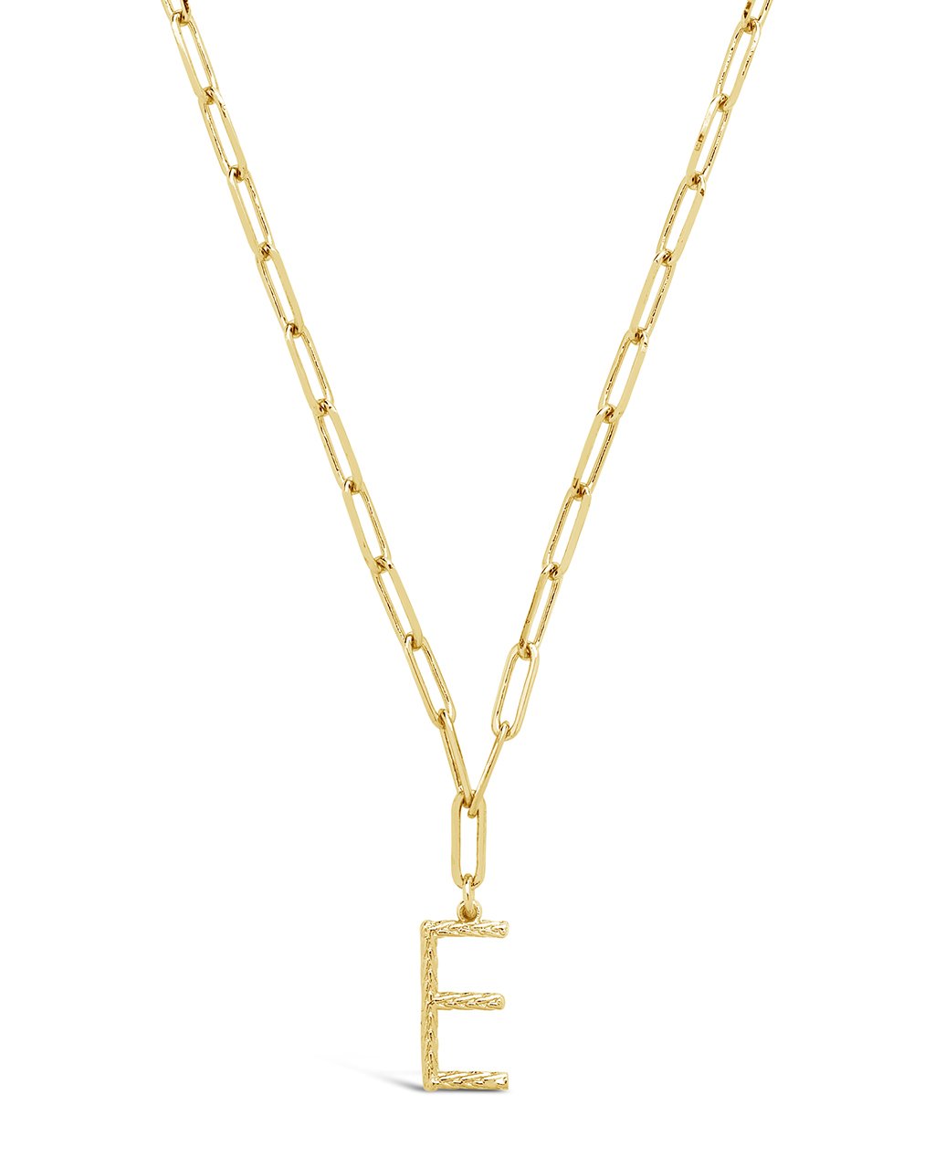 Braided Initial Pendant Necklace Necklace Sterling Forever Gold E 