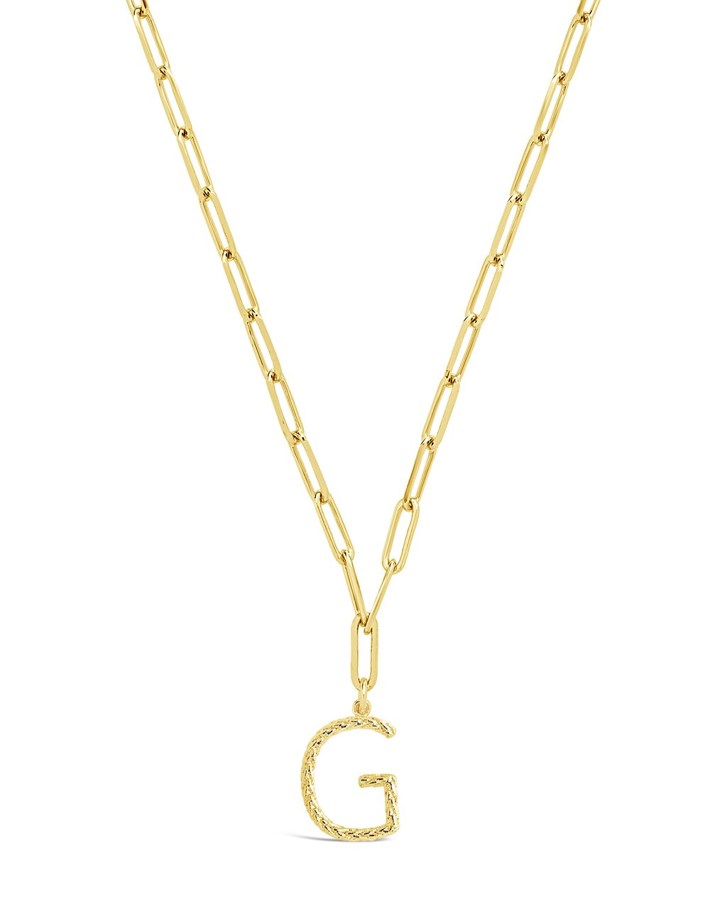Braided Initial Pendant Necklace Necklace Sterling Forever Gold G 