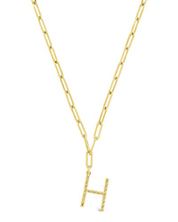 Braided Initial Pendant Necklace Necklace Sterling Forever Gold H 