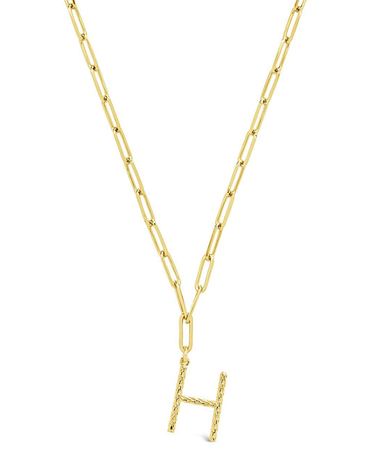 Braided Initial Pendant Necklace Necklace Sterling Forever Gold H 