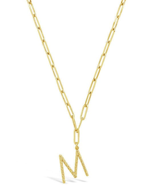 Braided Initial Pendant Necklace Necklace Sterling Forever Gold M 