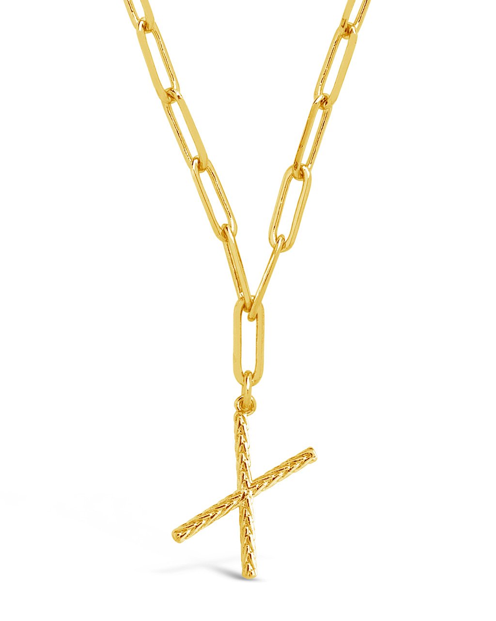Braided Initial Pendant Necklace Necklace Sterling Forever Gold X 