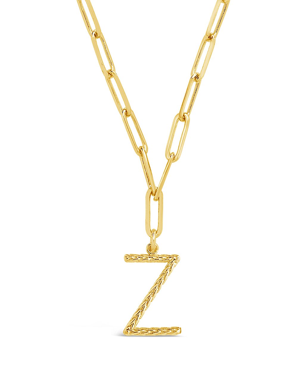 Braided Initial Pendant Necklace Necklace Sterling Forever Gold Z 