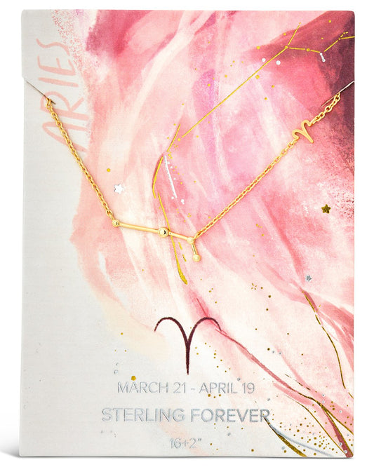 Station Constellation Pendant Necklace Necklace Sterling Forever Gold Aries (Mar 21 - Apr 19) 