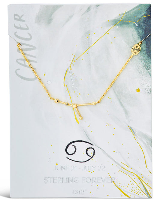 Station Constellation Pendant Necklace Necklace Sterling Forever Gold Cancer (Jun 21 - Jul 22) 