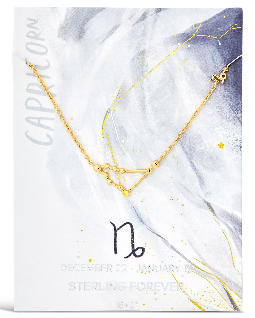 Station Constellation Pendant Necklace Necklace Sterling Forever Gold Capricorn (Dec 22 - Jan 19) 