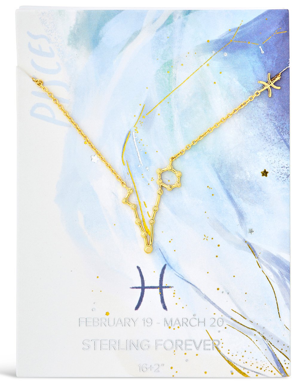 Station Constellation Pendant Necklace Necklace Sterling Forever Gold Pisces (Feb 19 - Mar 20) 