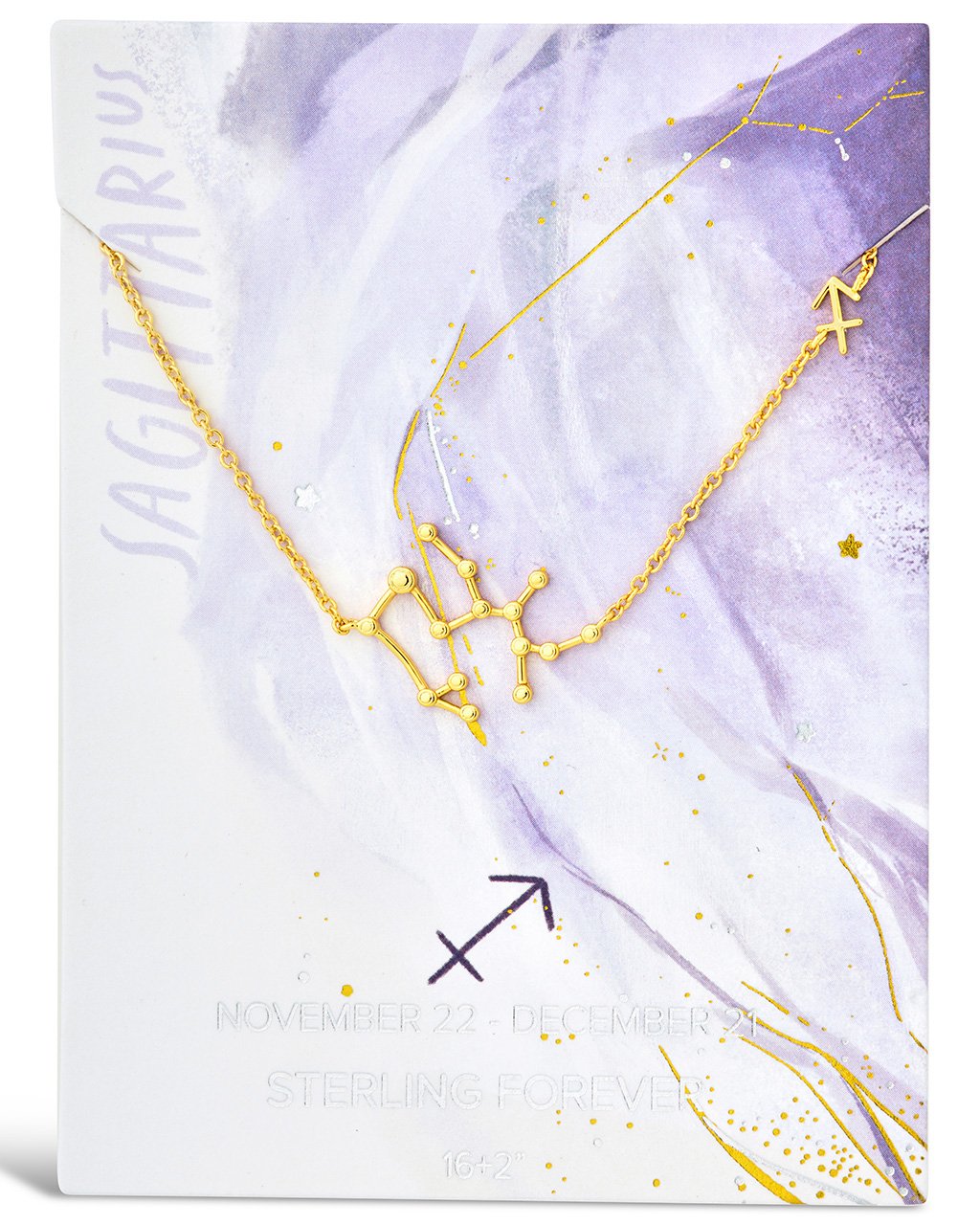 Station Constellation Pendant Necklace Necklace Sterling Forever Gold Sagittarius (Nov 22 - Dec 21) 