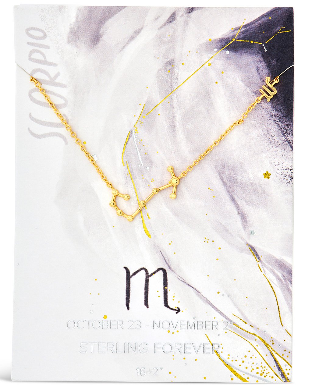Station Constellation Pendant Necklace Necklace Sterling Forever Gold Scorpio (Oct 23 - Nov 21) 