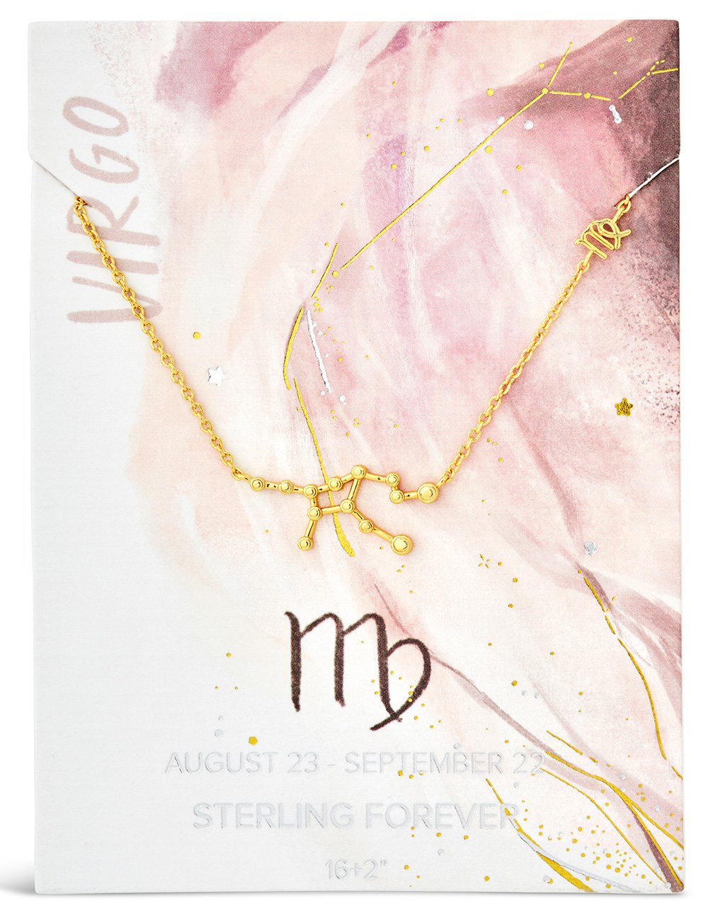 Station Constellation Pendant Necklace Necklace Sterling Forever Gold Virgo (Aug 23 - Sept 22) 