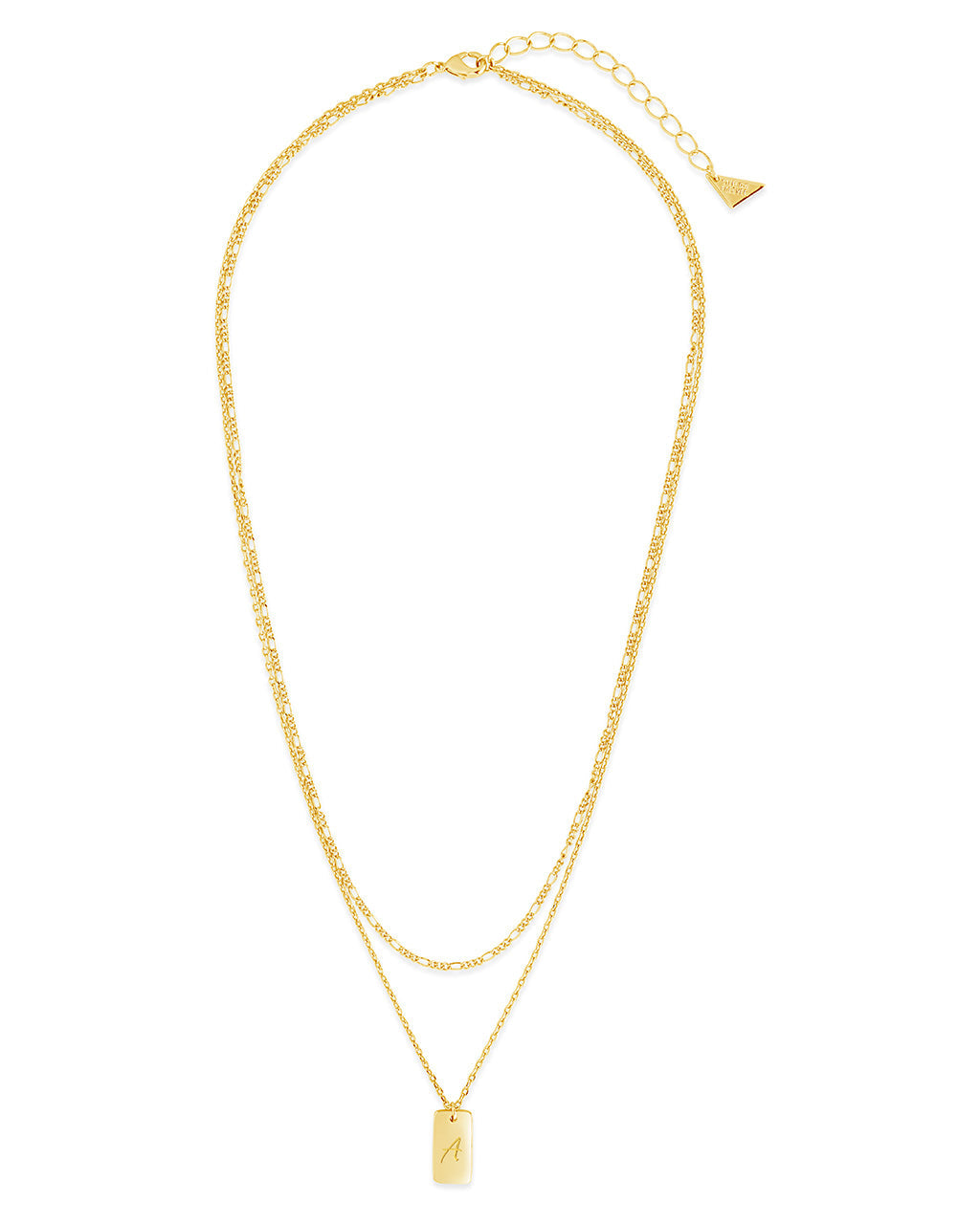Layered Tag Initial Necklace Necklace Sterling Forever 