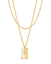 Layered Tag Initial Necklace Necklace Sterling Forever 