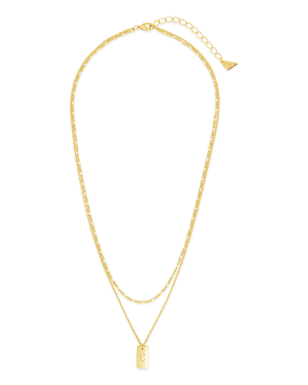 Layered Tag Initial Necklace Necklace Sterling Forever 