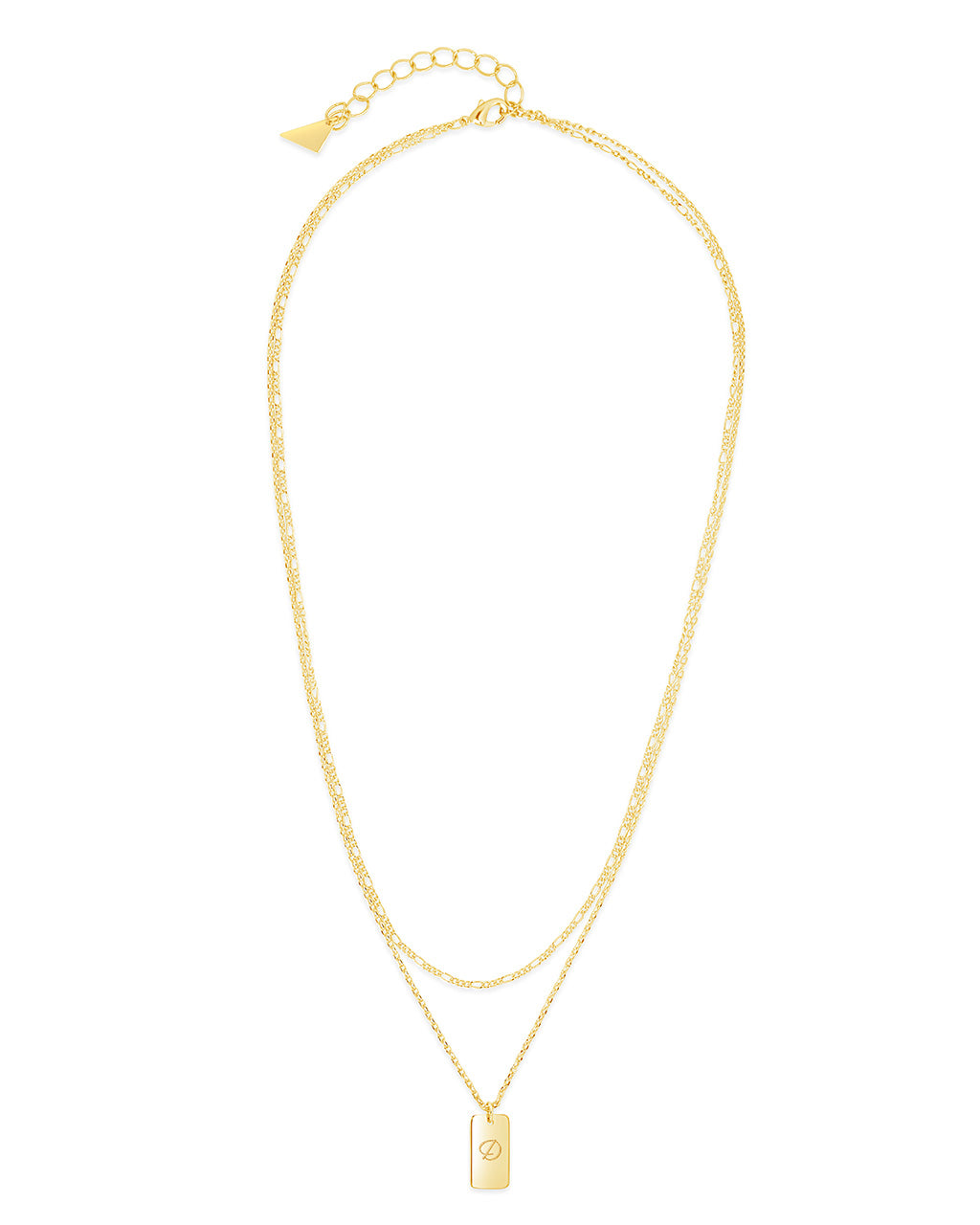 Layered Tag Initial Necklace Necklace Sterling Forever 