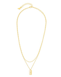 Layered Tag Initial Necklace Necklace Sterling Forever 