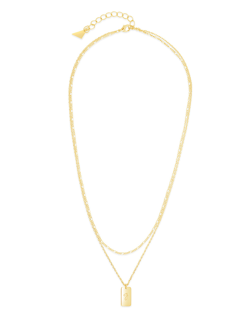 Layered Tag Initial Necklace Necklace Sterling Forever 