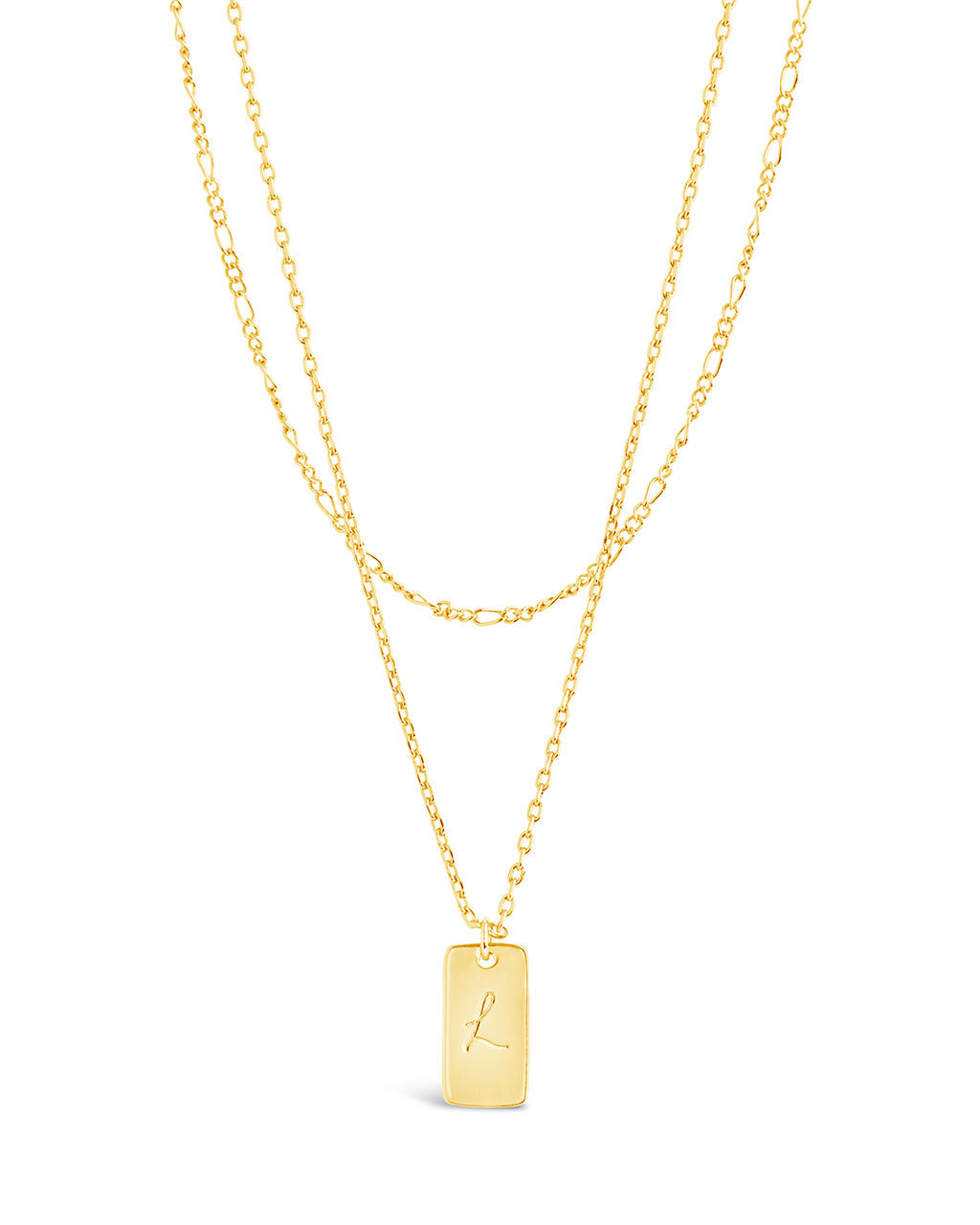 Layered Tag Initial Necklace Necklace Sterling Forever 