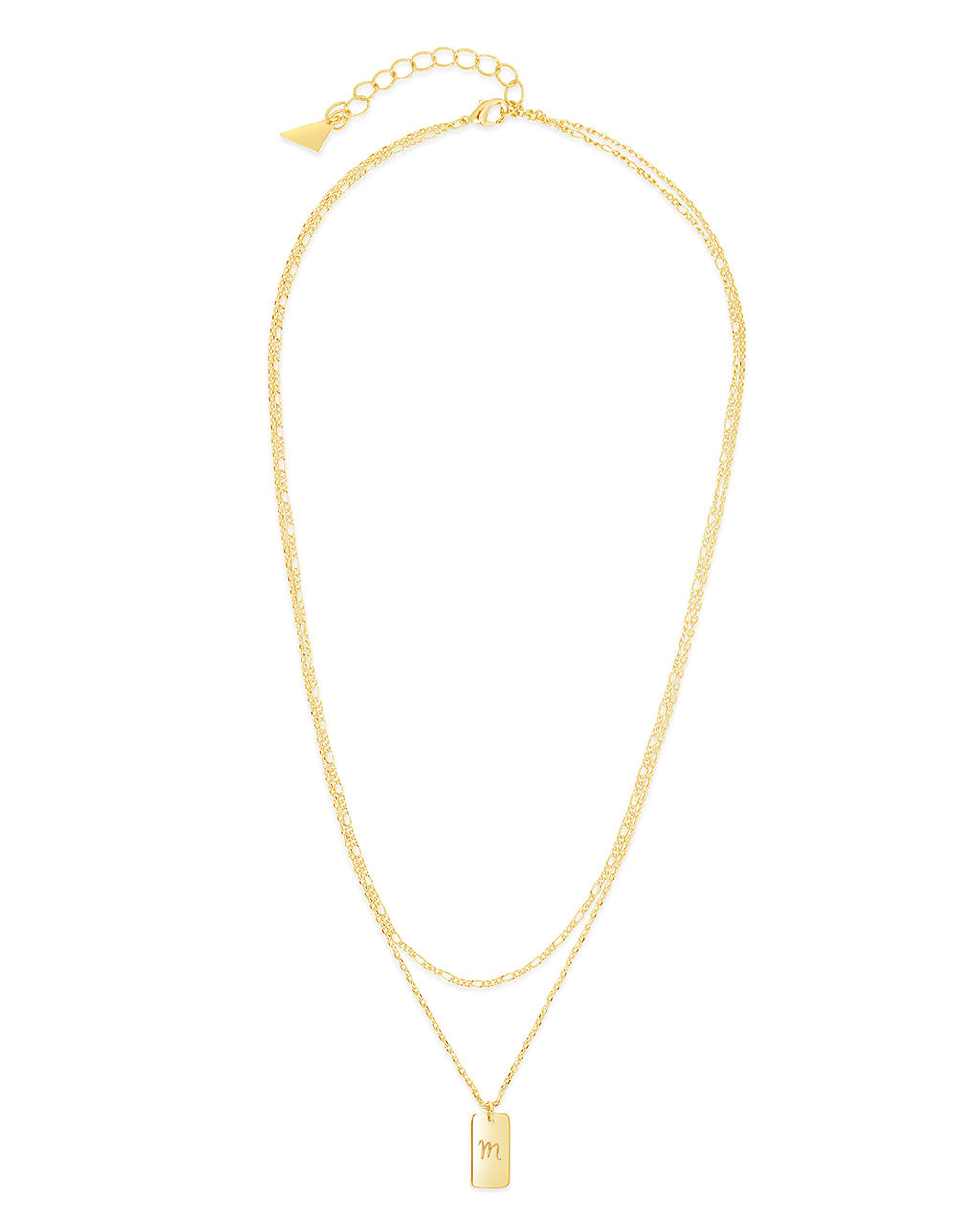 Layered Tag Initial Necklace Necklace Sterling Forever 