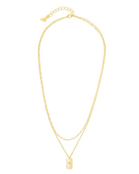 Layered Tag Initial Necklace Necklace Sterling Forever 