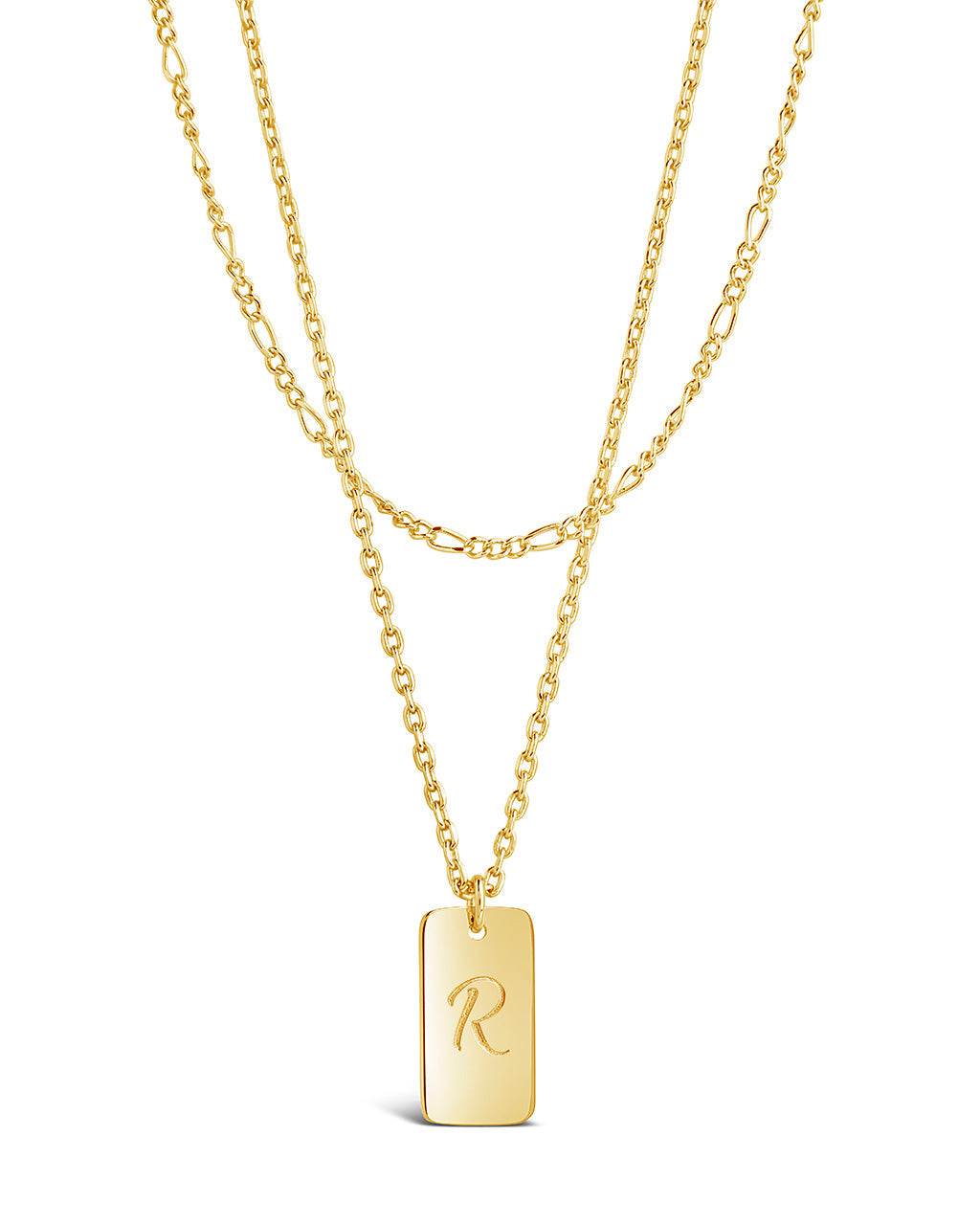 Layered Tag Initial Necklace Necklace Sterling Forever 