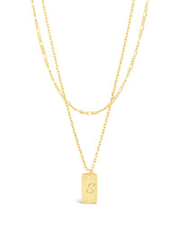Layered Tag Initial Necklace Necklace Sterling Forever 