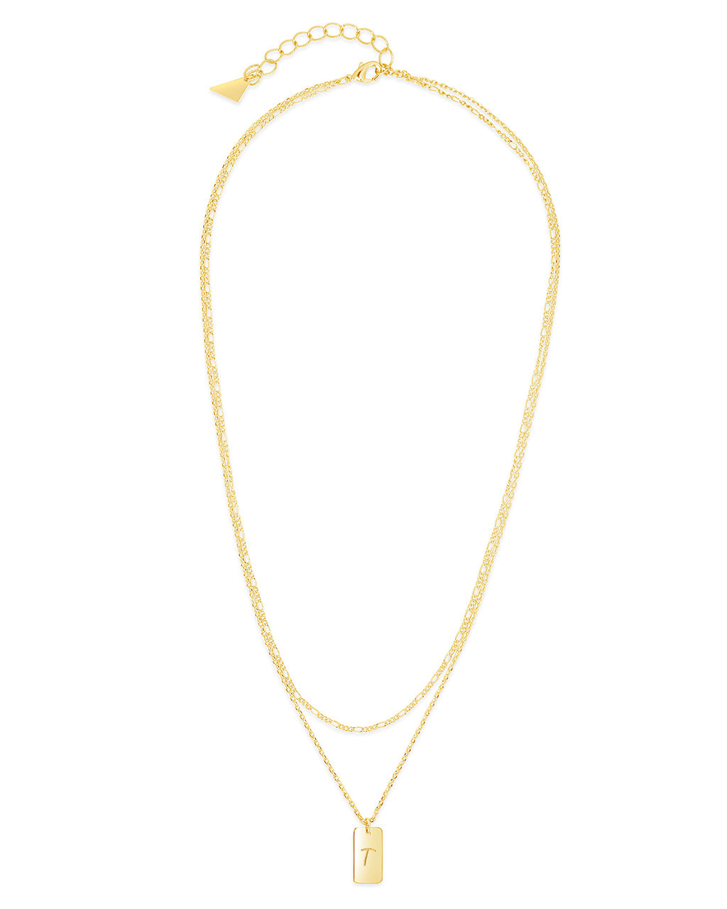 Crystal Initial Necklace Gold