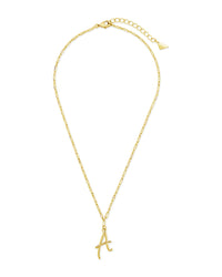Textured Initial Charm Necklace Necklace Sterling Forever 