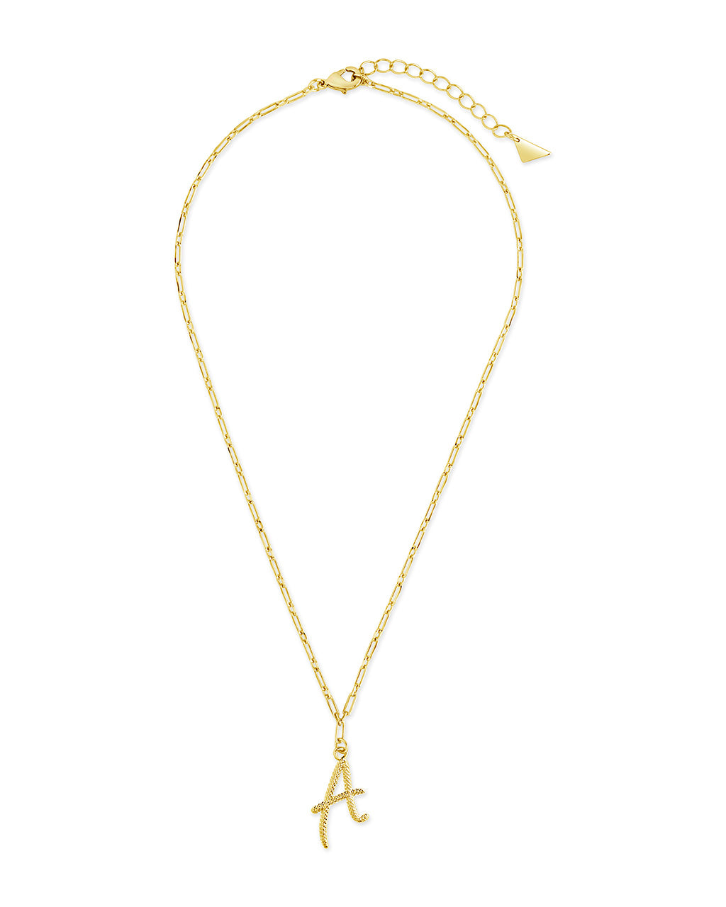 Textured Initial Charm Necklace Necklace Sterling Forever 