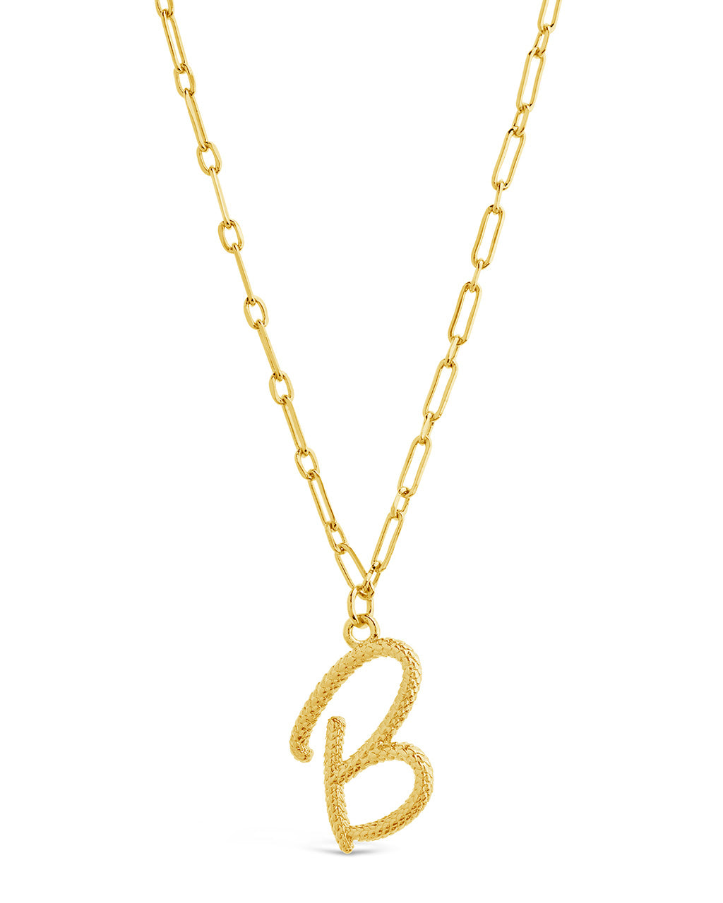 Textured Initial Charm Necklace Necklace Sterling Forever 