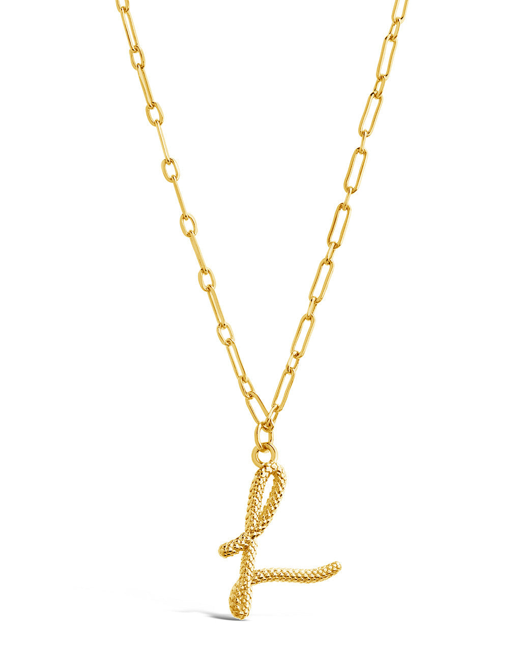 Textured Initial Charm Necklace Necklace Sterling Forever 