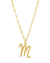 Textured Initial Charm Necklace Necklace Sterling Forever 
