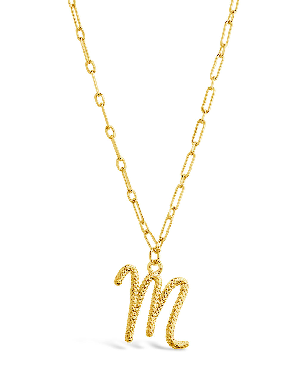 Textured Initial Charm Necklace Necklace Sterling Forever 