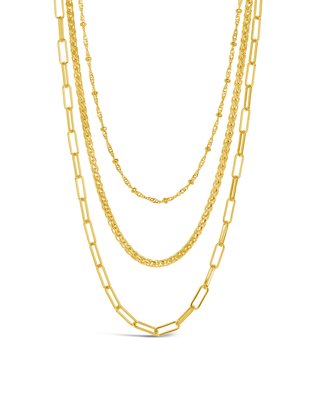 Mens layered gold chains sales