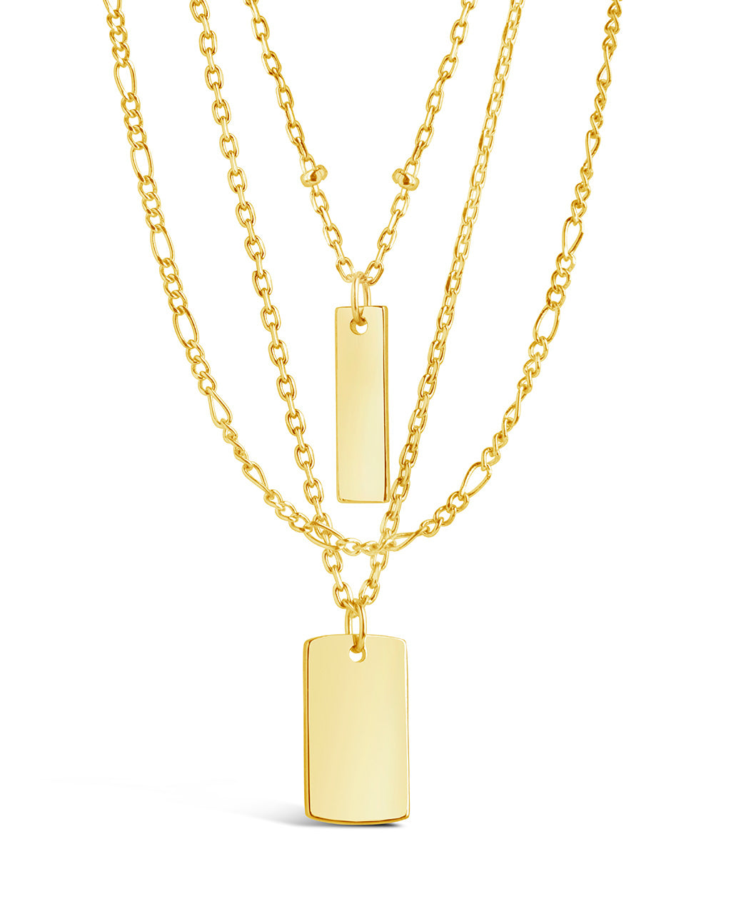Vertical Triple Layered Bar Necklace Necklace Sterling Forever Gold 