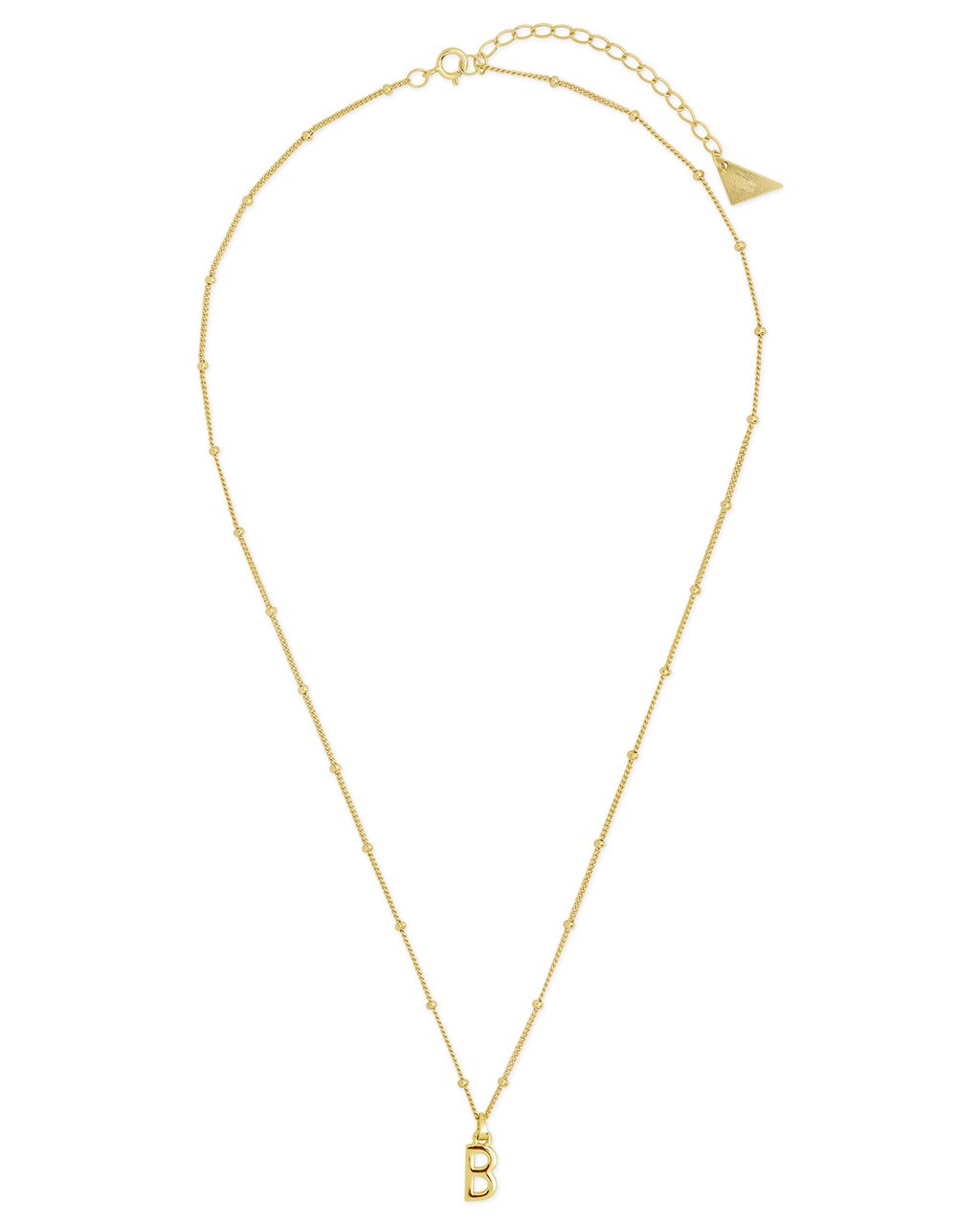 Sterling Silver Initial Necklace with Beaded Chain Necklace Sterling Forever 