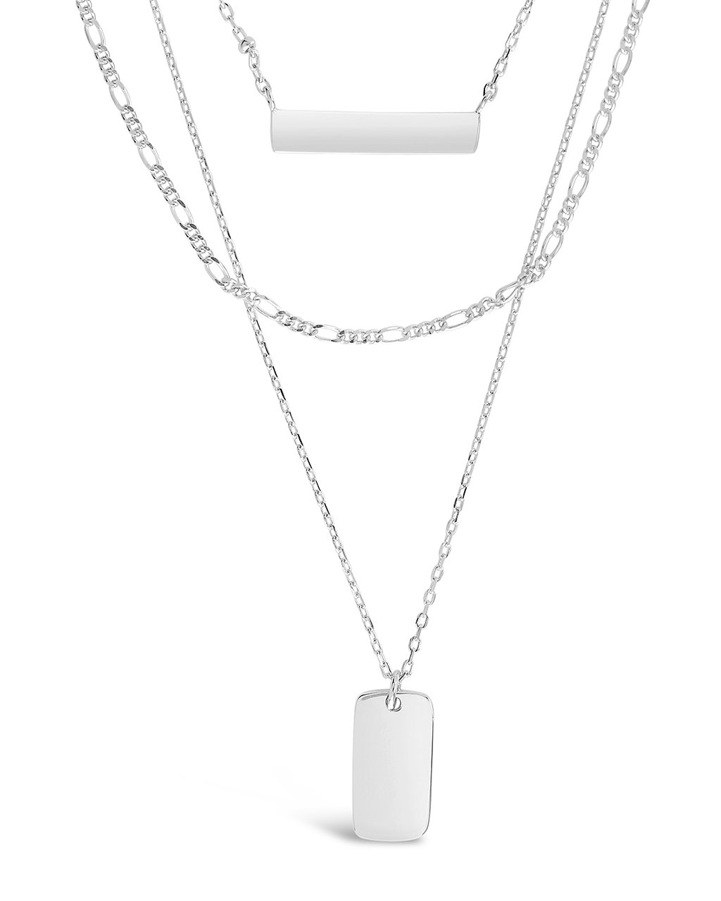Sterling Silver Layered Bar Necklace - Sterling Forever