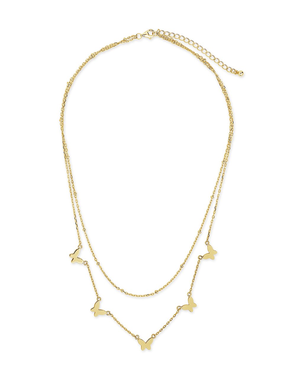 Sterling Silver Layered Butterfly Necklace Necklace Sterling Forever 
