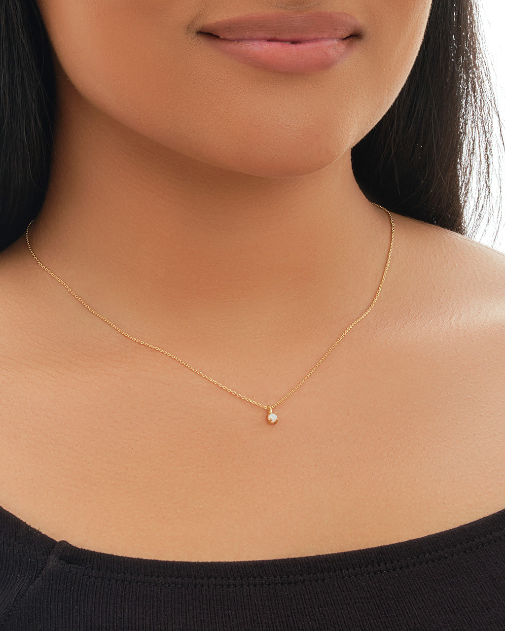 Sterling Silver Mini Opal Pendant Necklace Necklace Sterling Forever 